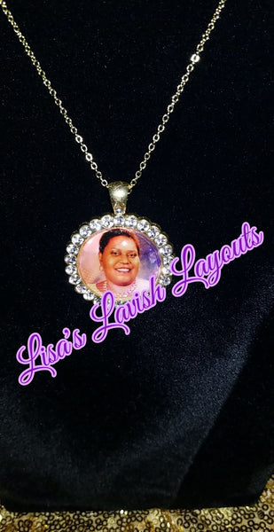 Rhinestone Photo Necklace